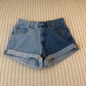 Aeropostale Two-Tone Blue Jean Shorts - Mom Shorts - 100% Cotton - Size: 4R